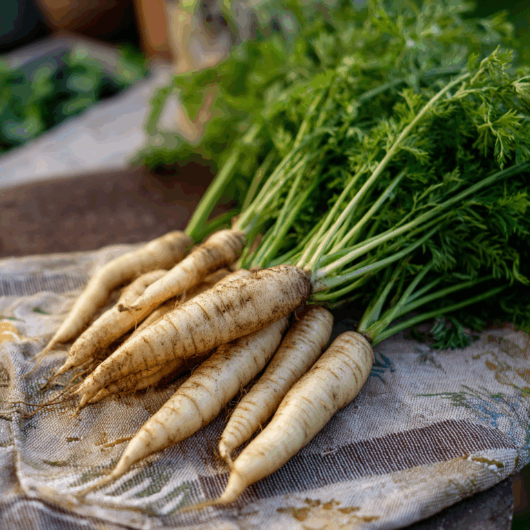 White Carrot (Snow White) plant growing in a garden